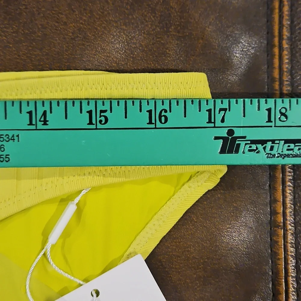 SOLID‎ & STRIPED The Elle Ribbed Bikini Bottom: Chartreuse: Size- X-Large